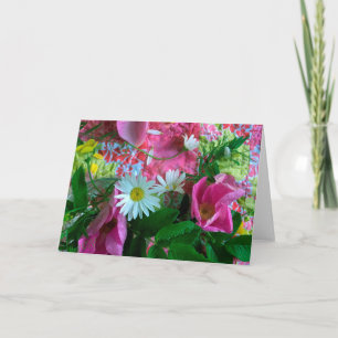 Carte d'anniversaire rose Patchwork