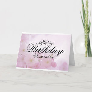 Carte d'anniversaire rose personnalisée