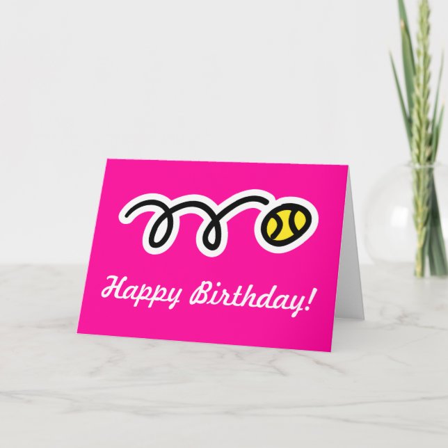 Carte d'anniversaire rose pour les joueuses de ten (Devant)