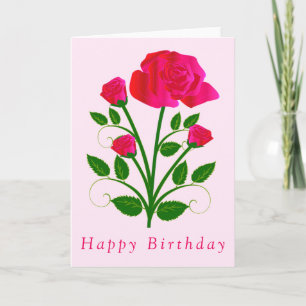 Carte d'anniversaire Rose romantique