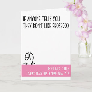 Carte d'anniversaire rose standard de Prosecco Lov