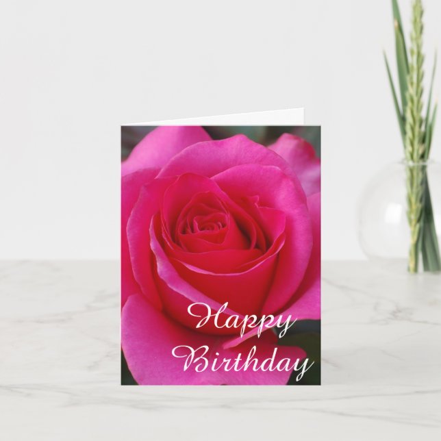 Carte d'anniversaire rose traditionnelle (Devant)