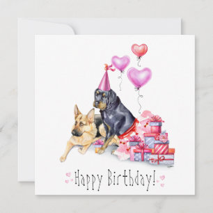 Carte d'anniversaire Rottweiler & allemand Shepard