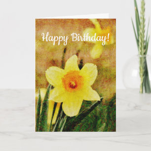 Carte d'anniversaire Rustique Daffodique