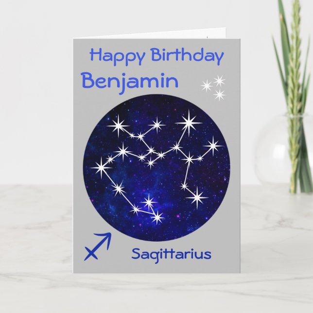 Carte d'anniversaire Sagittarius Zodiac (Devant)