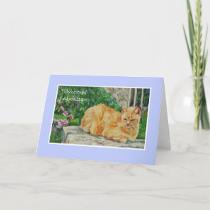 Carte d'anniversaire, salutation danoise, chat de