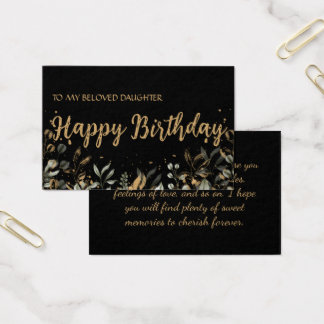 Carte d'anniversaire Salutation élégant Noir et Or