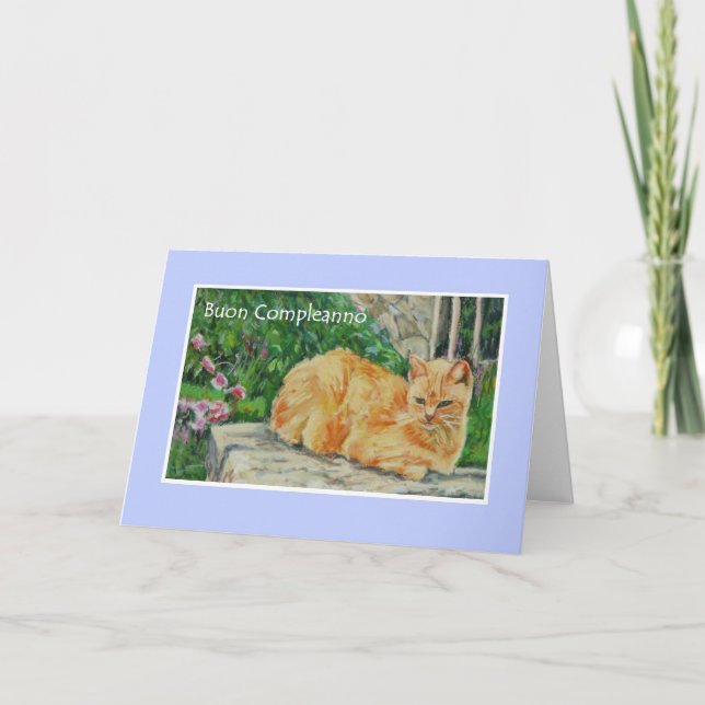 Carte d'anniversaire, Salutation italienne, Ginger (Devant)
