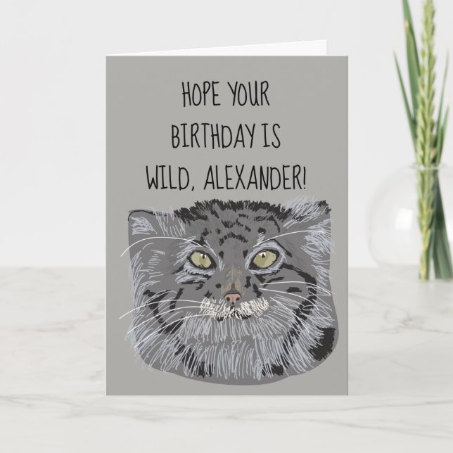 Carte d'anniversaire sauvage personnalisée avec ch (Devant)