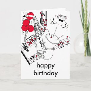 Carte d'anniversaire saxophone