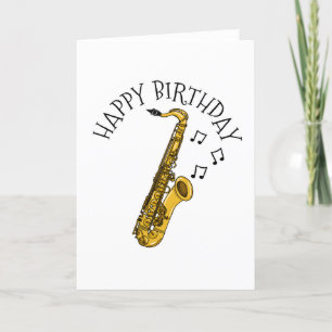 Carte d'anniversaire saxophone Saxophoniste Jazz M