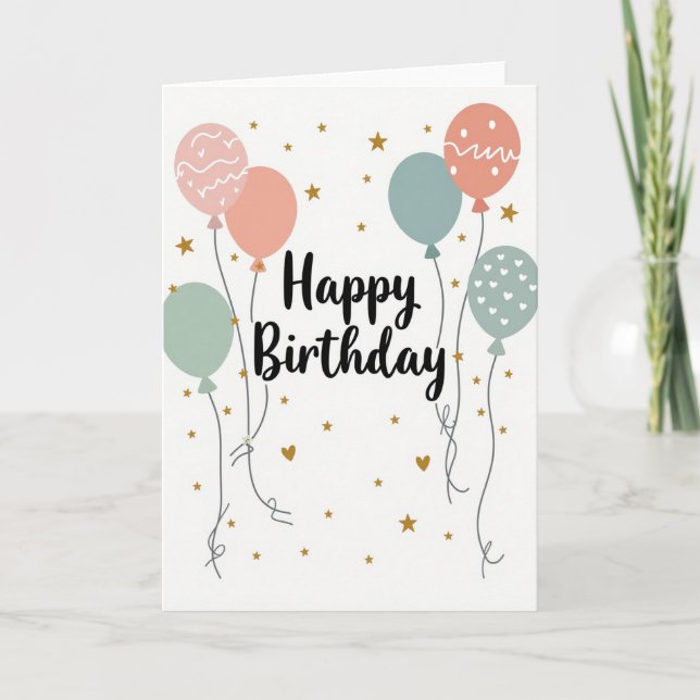Carte d'anniversaire Script Star (Devant)
