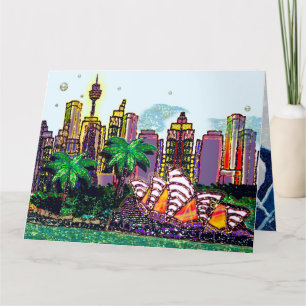 Carte d'anniversaire   Sequin Art City Sydney Aust