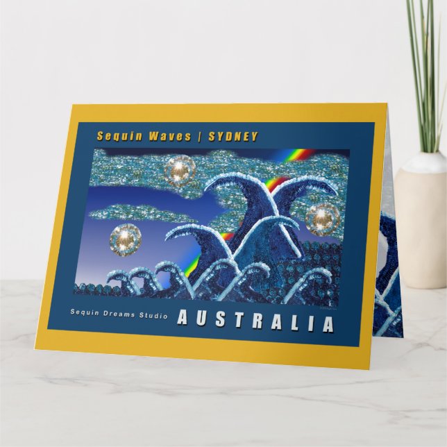 Carte d'anniversaire | Sequin Waves, Sydney Austra (Devant)