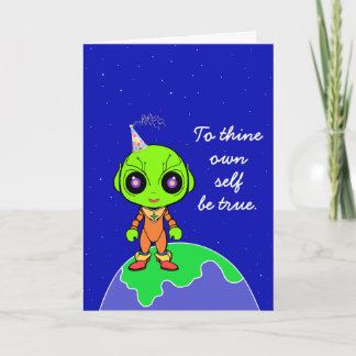 Carte d'anniversaire shakespearienne avec alien pa