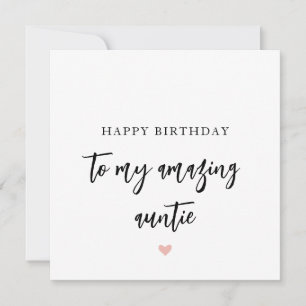 Carte d'anniversaire simple de la tante