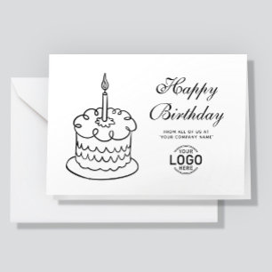 Carte d'anniversaire simple noir et blanc pour ent
