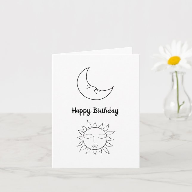 Carte d'anniversaire simple pour le soleil et la l (Petite plante)