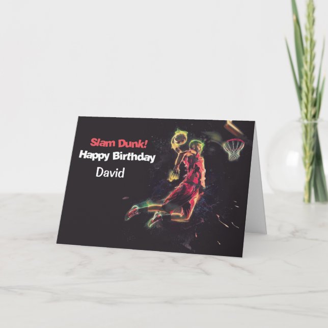Carte d'anniversaire Slam Dunk personnalisée (Devant)