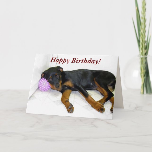 Carte d'anniversaire Sleepy Heidi et Ball (Devant)