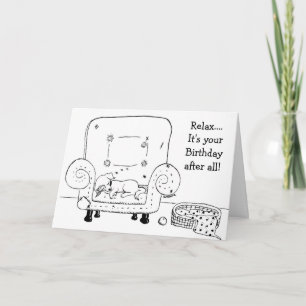Carte d'anniversaire Sleepy Jack Russell