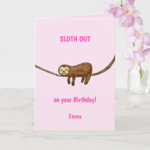 Carte d'anniversaire Sloth