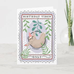Carte d'anniversaire Sloth   Faisceau aérien