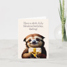 Carte d'anniversaire Sloth Funny