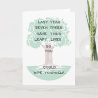 Carte d'anniversaire Snarky Green Tree
