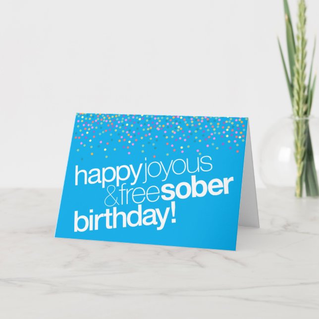 Carte d'anniversaire Sobriety personnalisable (Devant)