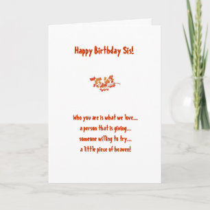 Carte d'anniversaire soeur