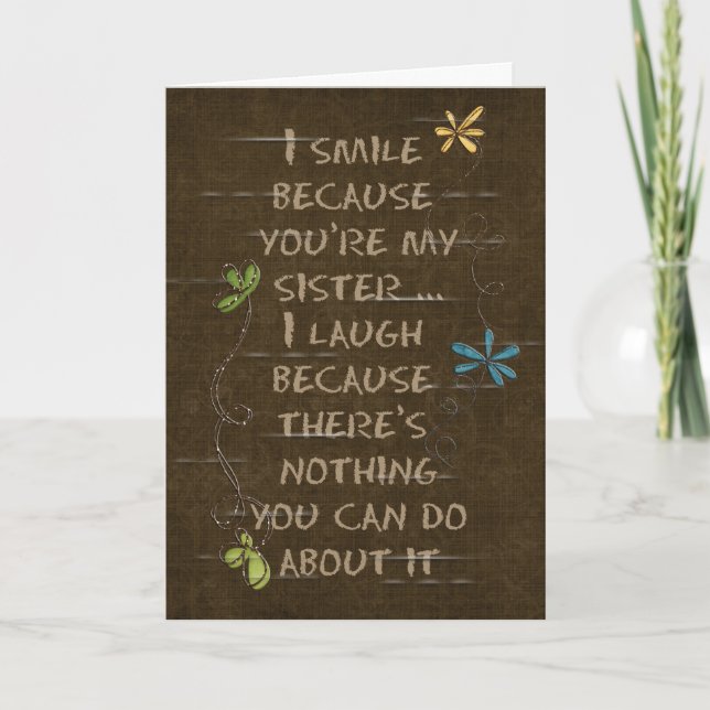 Carte d'anniversaire Soeur humoristique (Devant)