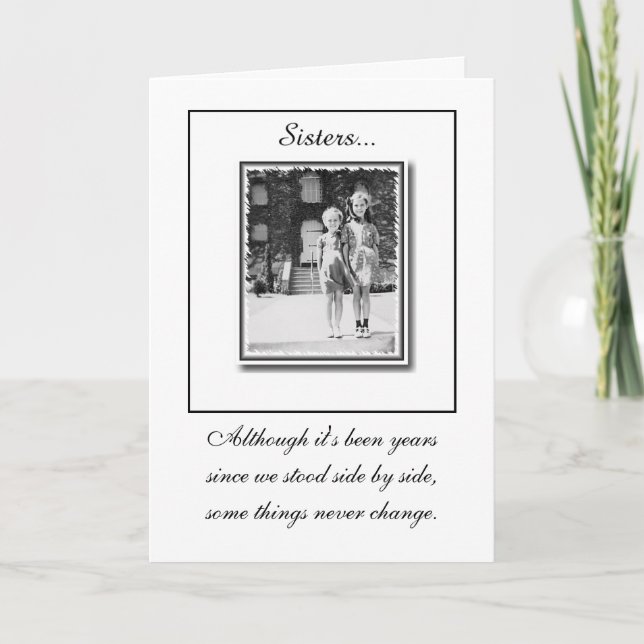 Carte d'anniversaire "Soeurs" - Noir&Blanc (Devant)
