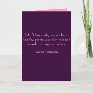 Carte d'anniversaire sombres, Wittgenstein