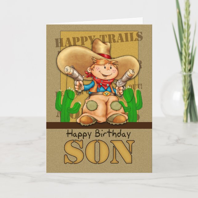 Carte d'anniversaire Son Cowboy - Rootin' Tootin'  (Devant)