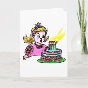 CARTE D'ANNIVERSAIRE - SOUFFLER DES BOUGIES SUR UN