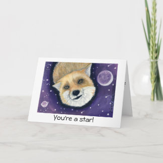 Carte d'anniversaire Space Fox