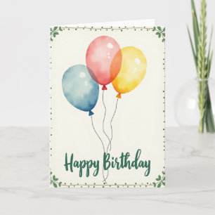 Carte d'anniversaire Sphères Aquarelle