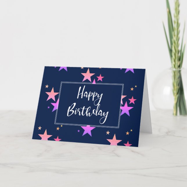 Carte d'anniversaire Stars (Devant)