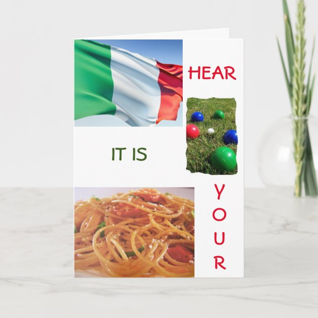 CARTE D'ANNIVERSAIRE "STYLE ITALIEN" TOTALEMENT AM (Devant)