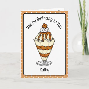 Carte d'anniversaire sucrée Crème glacée Sundae