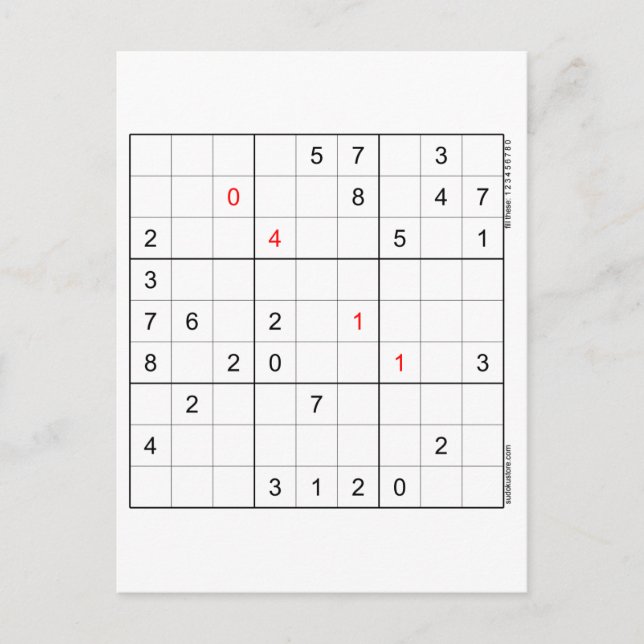 Carte d'anniversaire Sudoku 04-11 (Devant)