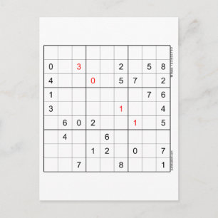 Carte d'anniversaire Sudoku 30-11