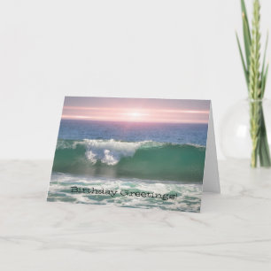 Carte d'anniversaire Sunset Ocean Wave