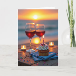Carte d'anniversaire Sunset Waters