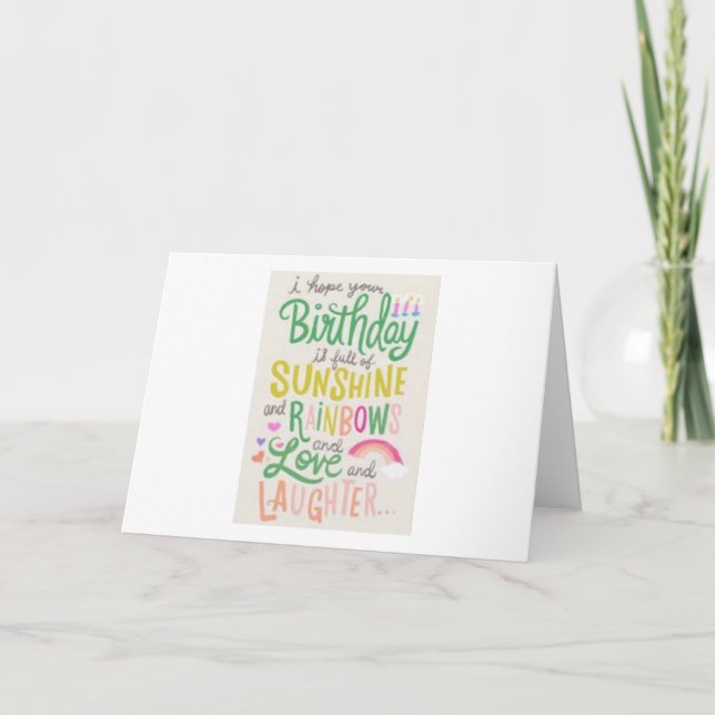 Carte d'anniversaire Sunshine, Arc-en-ciel, Amour  (Devant)