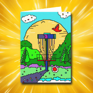Carte d'anniversaire sur le thème du Disc Golf