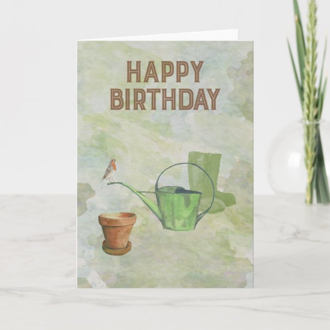 Carte d'anniversaire sur le thème du jardin (Devant)