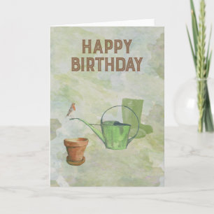 Carte d'anniversaire sur le thème du jardin