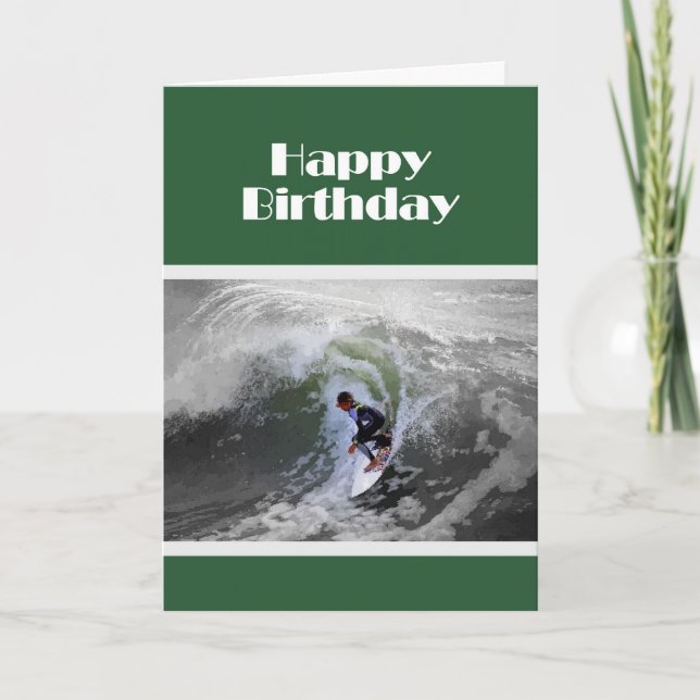 Carte d'anniversaire surfer Boy (Devant)
